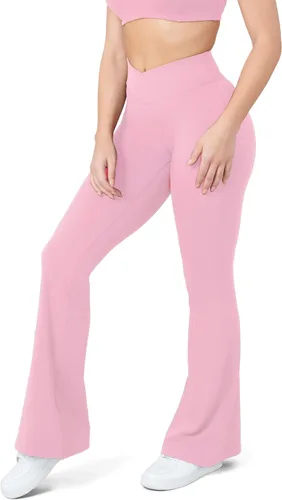 Miniatura 78 de HEGALY Pantalones de yoga acampanados para mujer, leggings cruzados, suaves, de cintura alta, pantalones casuales de entrenamiento con corte de bota