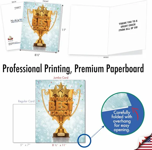 Miniatura 4 de NobleWorks - 1 tarjeta de agradecimiento para profesores escolares jumbo de Estados Unidos, todos con sobre (8.5 x 11 pulgadas) - Tarjeta de notas