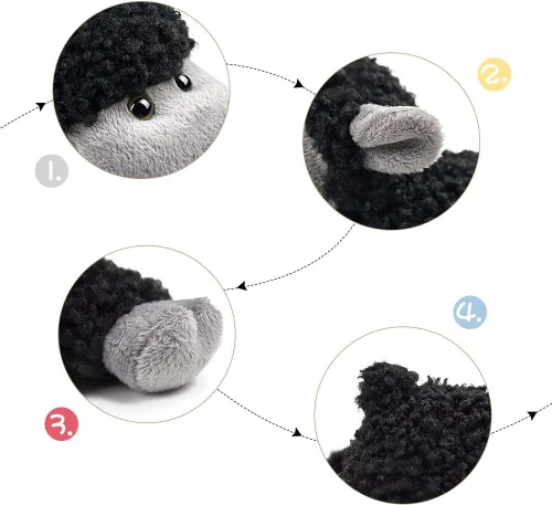 Miniatura 6 de FRANKIEZHOU - Oveja de peluche, 3 piezas (se sienta, se para y se arrodilla), el mejor regalo para todos