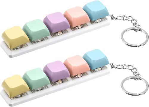 Miniatura 14 de Taiyin - Llavero de juguete con teclado clicker, juguete de descompresión con botón, llavero antiestrés, regalo para adultos para pasar el tiempo