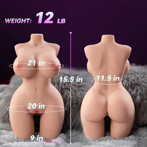 Miniatura 7 de Baquick Muñeca sexual realista de 12 libras, diseño Ava realista 1:1 escalado, juguete de masturbación masculina 3 en 1, vagina de doble entrada