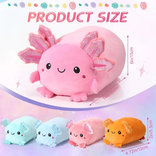 Miniatura 2 de Aoriher 5 piezas Kawaii Axolotl de peluche lindo de 14 pulgadas mamá axolote con 4.72 pulgadas mini almohada de peluche para adultos, regalo