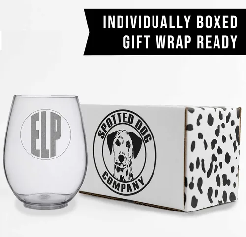 Miniatura 6 de Copa de vino personalizada sin tallo, grabada para el Día de la Madre, monograma circular, copa de vino personalizada para mamá, copas de vino