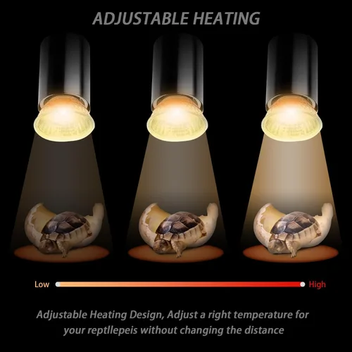 Miniatura 5 de Paquete de 2 bombillas UVA de 25W, lámpara de calor con luz para tortugas para reptiles y tanques de anfibios, terrarios y jaulas, se ajusta a