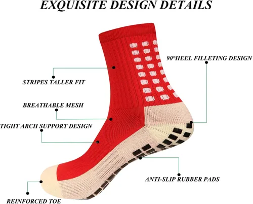 Miniatura 19 de fjberrtsat Calcetines de fútbol para hombre, antideslizantes, atléticos, antideslizantes, antideslizantes, para baloncesto, deportes, calcetines