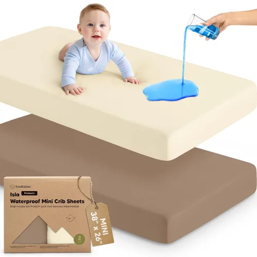 Miniatura 40 de Sábanas ajustadas para Pack and Play - Paquete de 2 sábanas mini para cuna para Pack N Play, colchón 38x26, ropa de cama suave y acogedora