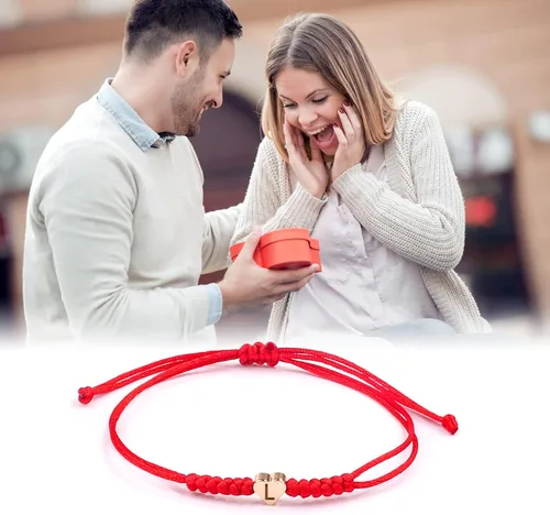 Miniatura 7 de Pulseras con iniciales para adolescentes y niños, pulsera de letra N con dije de inicial, pulseras hechas a mano para el día de San Valentín, Día