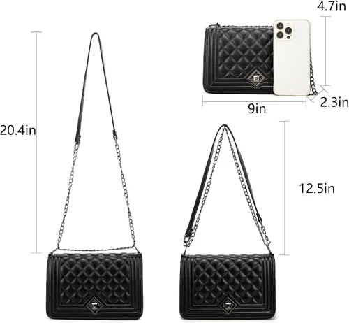 Miniatura 4 de HINFKA Bolso cruzado pequeño para mujer, bolso de hombro de piel sintética, bolso pequeño de embrague, bolso de noche versátil de moda