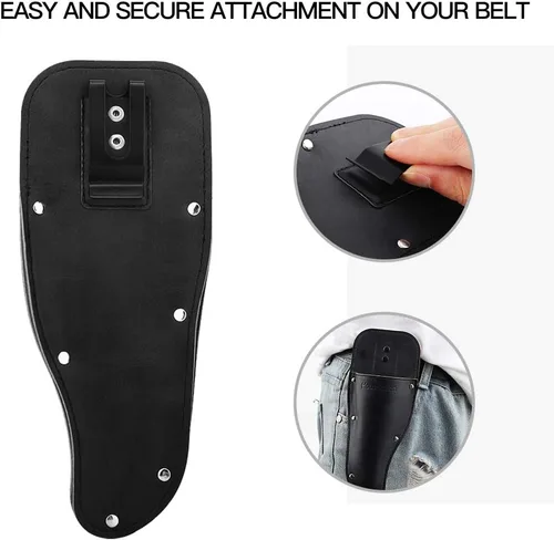 Miniatura 6 de Housolution Funda para Podadora de Jardín, Funda para Podadora, Funda de Cuero PU Premium, Estuche Protector Vaina para Tijeras de Podar de Negro
