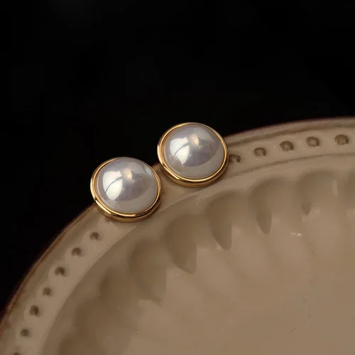 Miniatura 5 de Pendientes de Clip de Perla para Mujer, Pendientes de Clip Colgante para Mujer, Pendientes de Perla Blanca Imitación Chapados en Oro, Pendientes