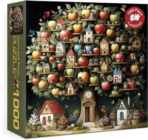 Miniatura 14 de Rompecabezas Coloridos de Árbol de Búho para Adultos de 1000 Piezas, Rompecabezas de Arte Divertido de Pájaros, Rompecabezas Difíciles de Animales