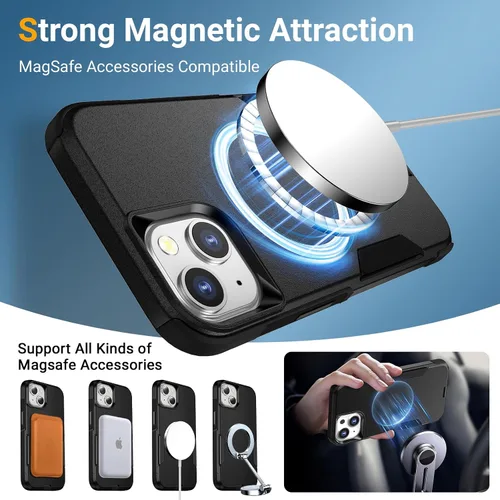 Miniatura 3 de jaroco Funda para iPhone 13 y Funda para iPhone 14 y Funda para iPhone 15 [Protección de Servicio Pesado][Protección contra Caídas de Grado