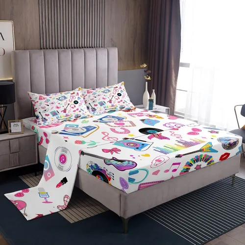 Miniatura 29 de Feelyou Husky - Juego de sábanas con diseño de flor de cerezo rosa, ropa de cama para perro, 1 sábana encimera y 1 sábana bajera ajustable con 1