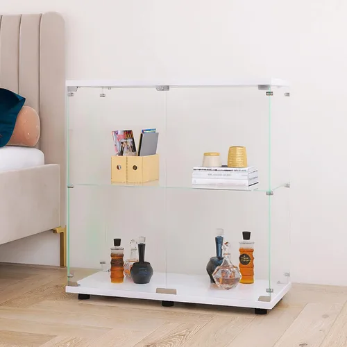 Miniatura 26 de Beauty4U - Vitrina de exhibición de una puerta con vidrio, gabinetes curio negros para sala de estar, dormitorio, oficina, exhibición de colección