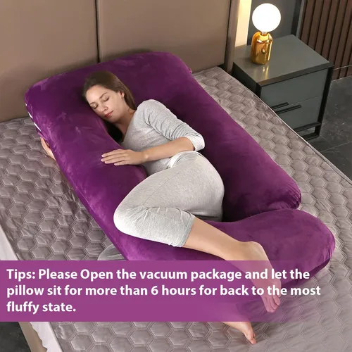 Miniatura 6 de BATTOP Almohadas de embarazo para dormir, almohada de cuerpo completo para mujeres embarazadas con funda extraíble, soporte para espalda, caderas
