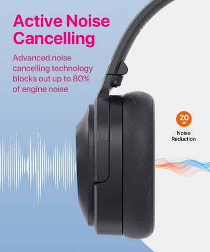 Miniatura 2 de Auriculares con cancelación activa de ruido, auriculares Bluetooth inalámbricos, micrófono integrado, 40 horas de reproducción, auriculares