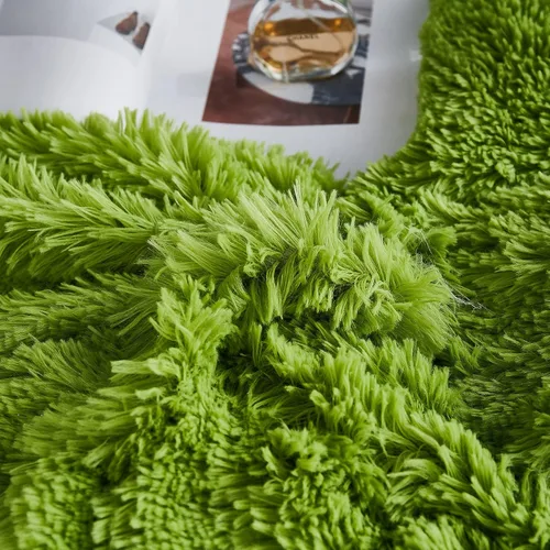 Miniatura 4 de Juego de funda de edredón de lujo de pelo ultra suave y mullido de tamaño individual, juego de ropa de cama de piel sintética