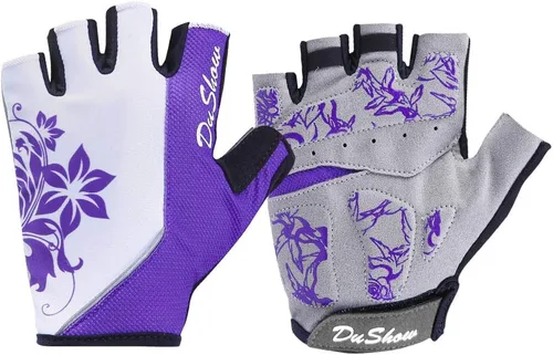 DuShow Guantes de ciclismo para mujer, guantes de ciclismo acolchados de gel de medio dedo para mujer, ciclismo de montaña, carretera, ciclismo,
