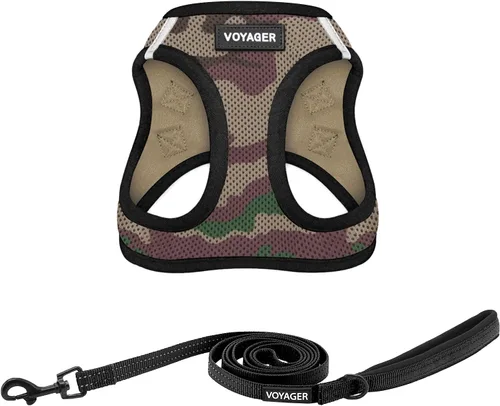 Miniatura 31 de Combo de arnés de malla Voyager Step-in Air para todo clima y correa reflectante para perro de 5 pies con mango de neopreno, para cachorros de razas