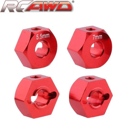 Miniatura 4 de RCAWD Ruedas hexagonales de 0.472 in con pasadores de tornillo, 4 piezas para adaptador de cubos de rueda hexagonal 1/10 Slash 2WD 58024, 58034