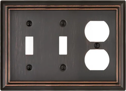Miniatura 9 de Cubiertas de Enchufe Decorador Doble, Placas de Pared de Bronce Envejecido para Interruptor de Regulador, Enchufe GFCI y Receptáculo, Placas