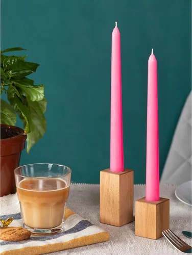Miniatura 6 de CANDWAX - Juego de 4 velas cónicas de 8 pulgadas, anti goteo y sin humo, velas delgadas de combustión lenta, velas cónicas color rosa