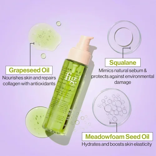 Miniatura 7 de Fig.1 Limpiador de aceite micelar para la cara – Aceite limpiador removedor de maquillaje, limpiador facial – Fórmula de aceite de squalano