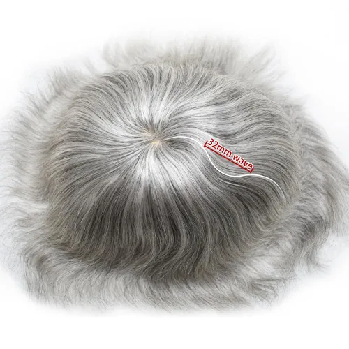 Miniatura 6 de Toupee para hombres Piezas de cabello humano real Encaje suizo para hombres Toupee unidades de cabello humano europeo para hombres Hairpieces Hair