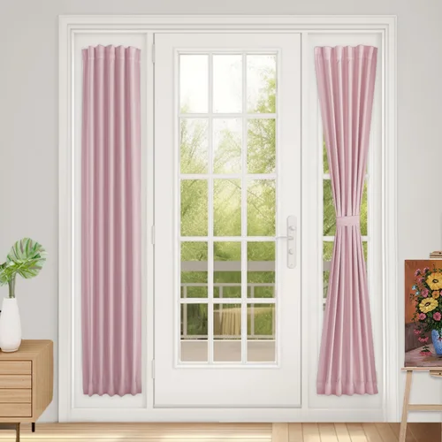 Miniatura 20 de Vatge - Cortinas autoadhesivas para puerta francesa, tratamiento de ventana con filtro de luz sin varillas ni perforaciones para puertas de cristal