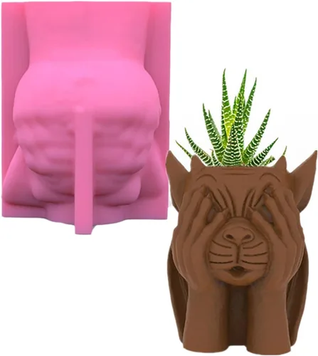 Miniatura 9 de Molde de maceta para cemento, silicio, bricolaje, moldes para jarrones, plantas de hormigón, hechas a mano, herramienta de decoración del hogar