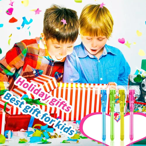 Miniatura 7 de 30 piezas de bolígrafos de tinta invisible con luz UV, bolígrafo espía, marcador mágico, recuerdos de fiesta para niños de 8 a 12 años, regalos