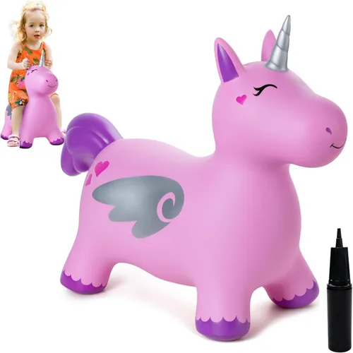 Miniatura 13 de ZOOJOY juguete de león saltarín para niños, caballo de felpa para rebotar para niños pequeños, juguete de caballo saltarín para actividades
