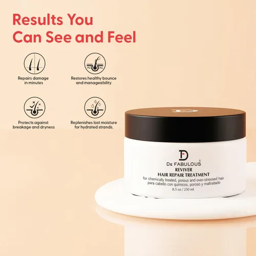 Miniatura 4 de De Fabulous Reviver Tratamiento de reparación del cabello, fortalecimiento profesional de calidad de salón y humedad profunda para cabello tratado