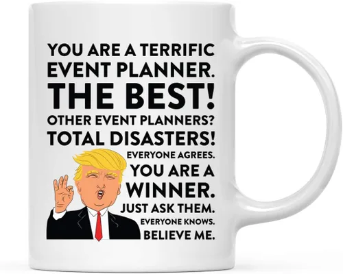 Miniatura 25 de Andaz Press Round 11 oz taza de té de cerámica para café divertido presidente Donald Trump regalo de Navidad, You are a Terrific Aquatic Biologist