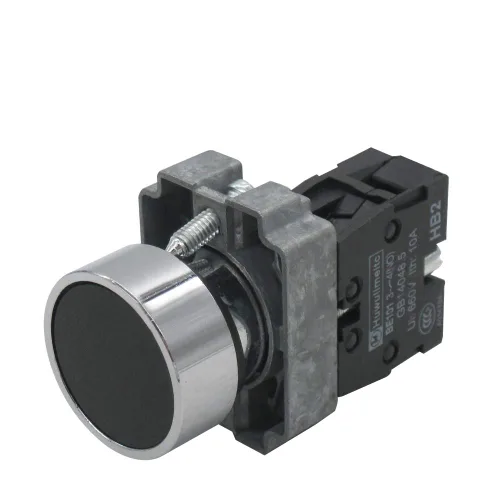 Miniatura 3 de mxuteuk 2pcs 1 NO 0.866 in Interruptor de botón momentáneo SPST Negro 660V 10A HB2-BA21-HH