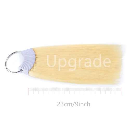 Miniatura 5 de Anillos de color de cabello 100% cabello humano Prueba de muestra de color muestras de color 9 pulgadas Color de cabello rubio claro #613 Rubio Claro