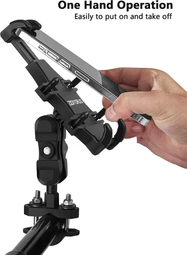 Miniatura 4 de ZIDIYORUO Soporte para Teléfono de ATV, Montaje de Teléfono para Cuatrimoto, 8 Abrazaderas Sostienen Teléfonos de 4.7-7.1", Operación con Una Mano