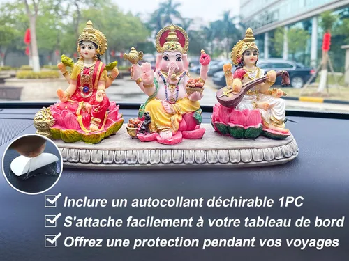 Miniatura 3 de BangBangDa Estatua hindú de Ganesh Lakshmi Saraswati – 3.9 pulgadas de alto Dios indio Lakshmi Ganesha Saraswati Estatuilla de ídolo hindú Diwali