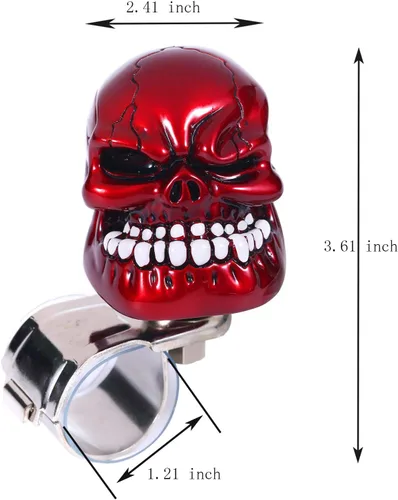 Miniatura 6 de Pomo Giratorio de Volante con Calavera, Perilla Giratoria para Conducir Suicide, Mango de Potencia, Ajuste Universal para la Mayoría de Vehículos