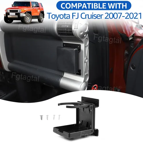 Miniatura 6 de Portavasos para automóvil compatible con Toyota FJ Cruiser 2007-2021, soporte para tazas de salida de aire lateral del automóvil, consola central