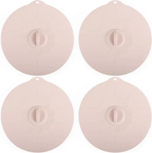 Miniatura 10 de Paquete de 4 tapas de silicona de 3.9 pulgadas para tazas, tazones, platos, sartenes, cubierta para salpicaduras de microondas, recipientes