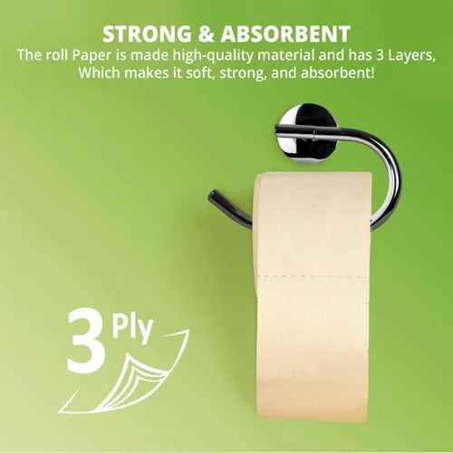 Miniatura 6 de WBM Care Toallas de papel de bambú, fuertes y flexibles, de 3 capas, diseñadas para pieles sensibles, sin árboles, baño totalmente natural