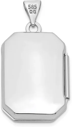 Miniatura 3 de 14 K oro blanco 0787in borde de libro relicario 1102in 0787in estilo XL558