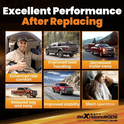 Miniatura 7 de maXpeedingrods Sistema de mejora de suspensión trasera para Ford F-150 2WD 4WD 2015-2023 hasta 6,600 libras Kit de resorte auxiliar de goma