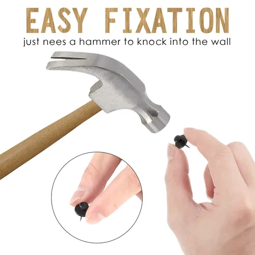 Miniatura 6 de Ganchos de pared para colgar fotos, ganchos de pared de doble cabeza para colgar fotos, clavos, ganchos pequeños para colgar fotos, decoración