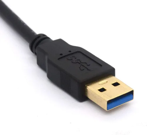 Miniatura 2 de Cable de extensión USB tipo C de 9.8 in, chapado en oro, USB 3.0 macho a 90 grados hacia arriba en ángulo descendente, cable tipo C, cable adaptador