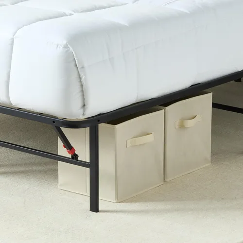 Miniatura 5 de Amazon Basics Base de cama con almacenamiento, plataforma de metal plegable, acero resistente, no necesita somier, 14 pulgadas de alto, instalación
