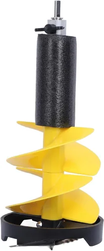 Miniatura 5 de Garosa Taladro de mano de taladro de hielo de 8 pulgadas de diámetro, taladro de nailon de 17.7 pulgadas de largo para pesca en hielo, excavadora