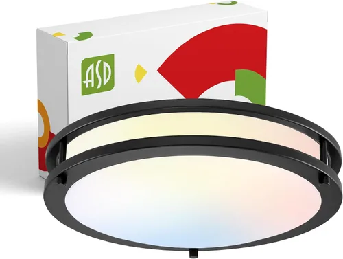 Miniatura 25 de ASD Lámpara LED de techo de montaje empotrado de 18 pulgadas, interruptor de 28 W, 100-277 V, 2750 lúmenes, 3000 K/4000 K/5000 K, regulable, Níquel