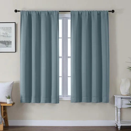 Miniatura 77 de Gwine Cortinas opacas para dormitorio, 54 pulgadas de largo, paneles de cortina de ventana con aislamiento térmico y reducción de ruido, cortinas